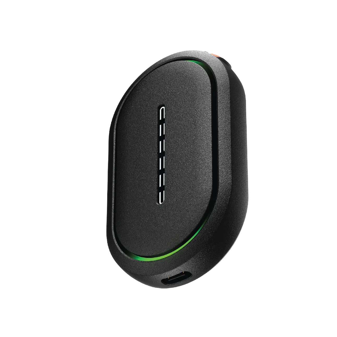 tlk25 green and white LEDs on, usb-c charging port