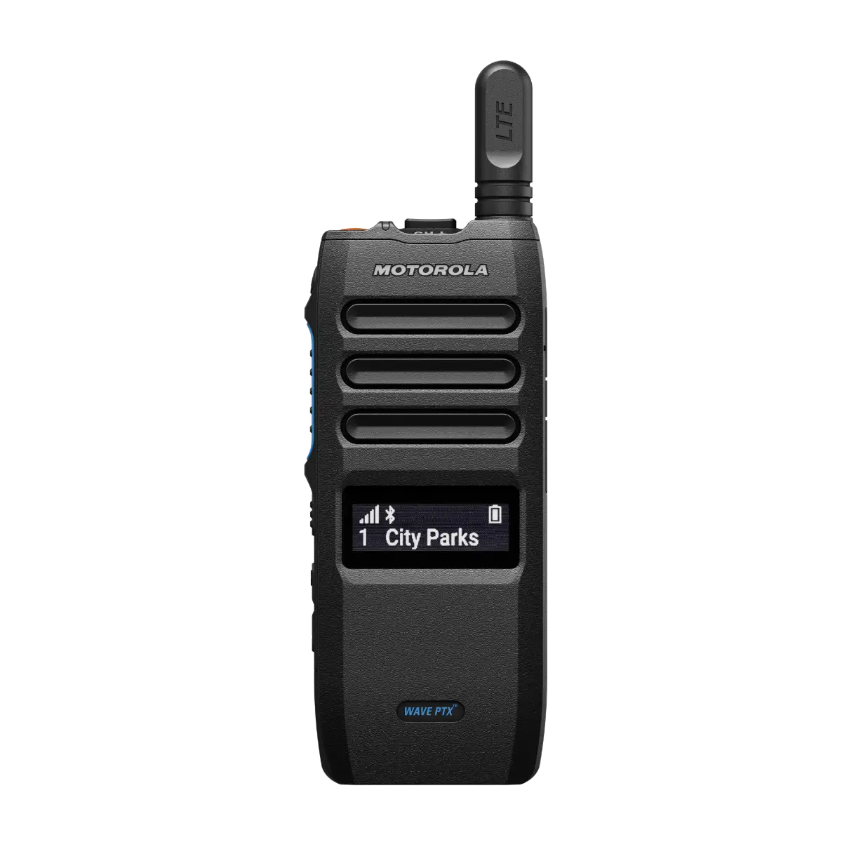 rádio de banda larga tlk 110 com visor frontal ligado
