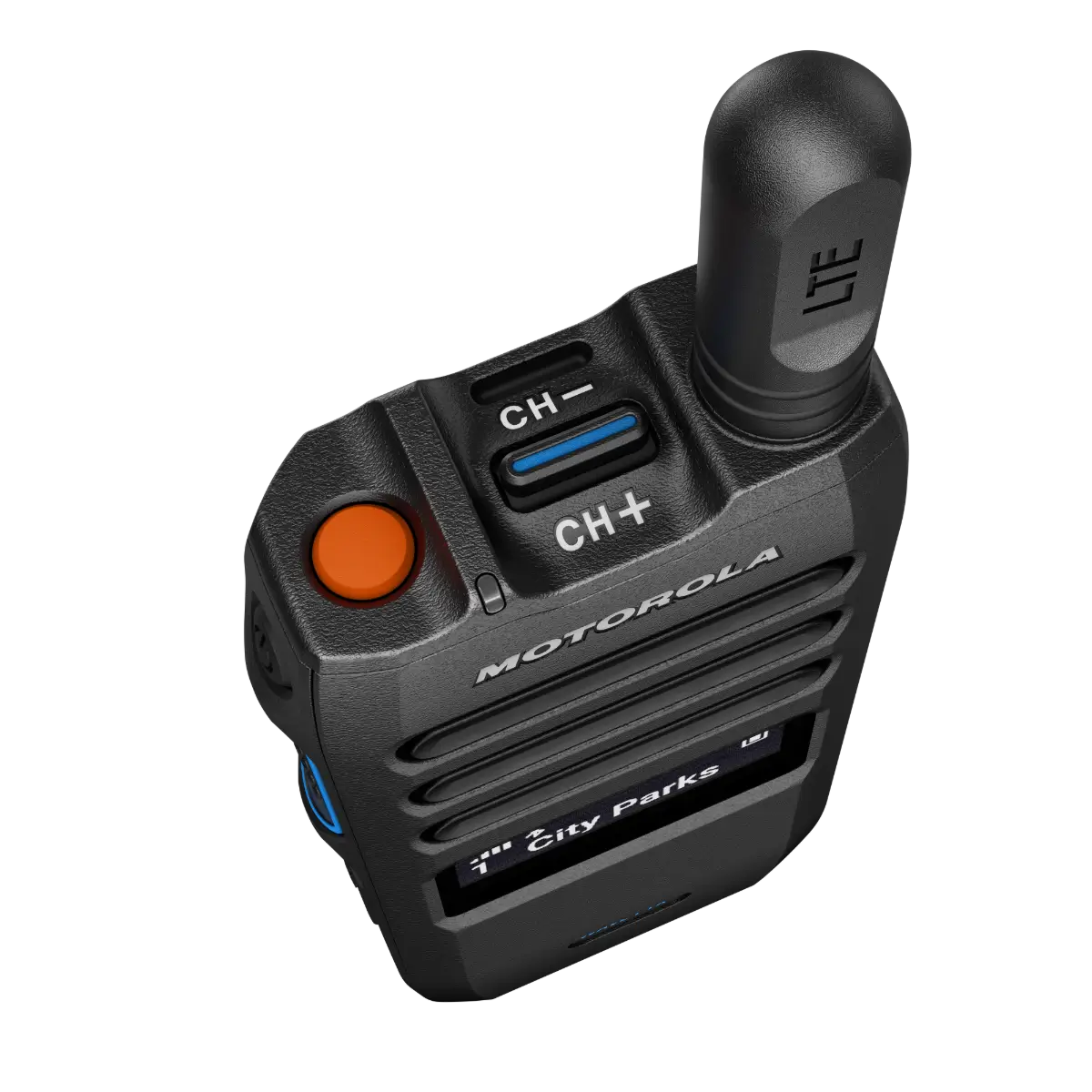 botão superior de emergência do rádio de banda larga tlk 110