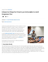 6 Essential Steps for Actionable IR Plans