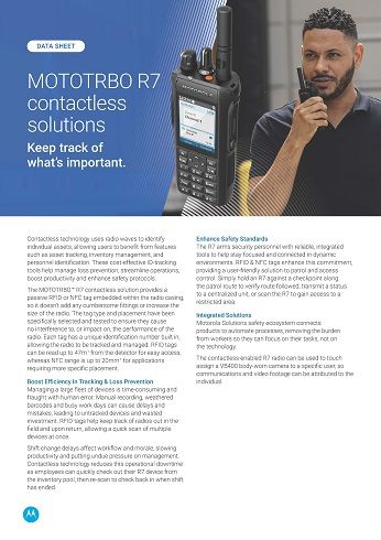 MOTOTRBO R7 RFID and NFC contactless solutions data sheet