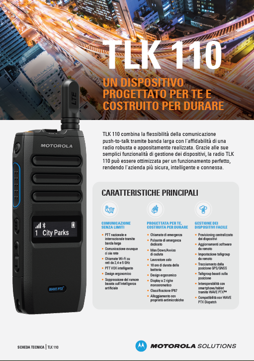 Scheda tecnica di TLK110