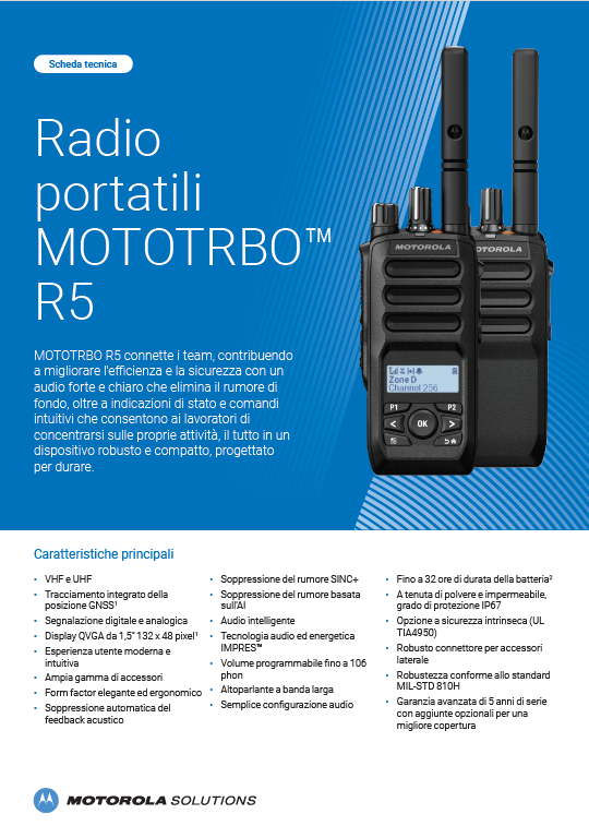 Scheda tecnica di MOTOTRBO R5