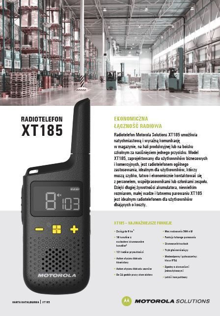 Karta techniczna XT185