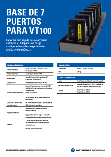  Base De 7 Puertos Para VT100 Especificaciones