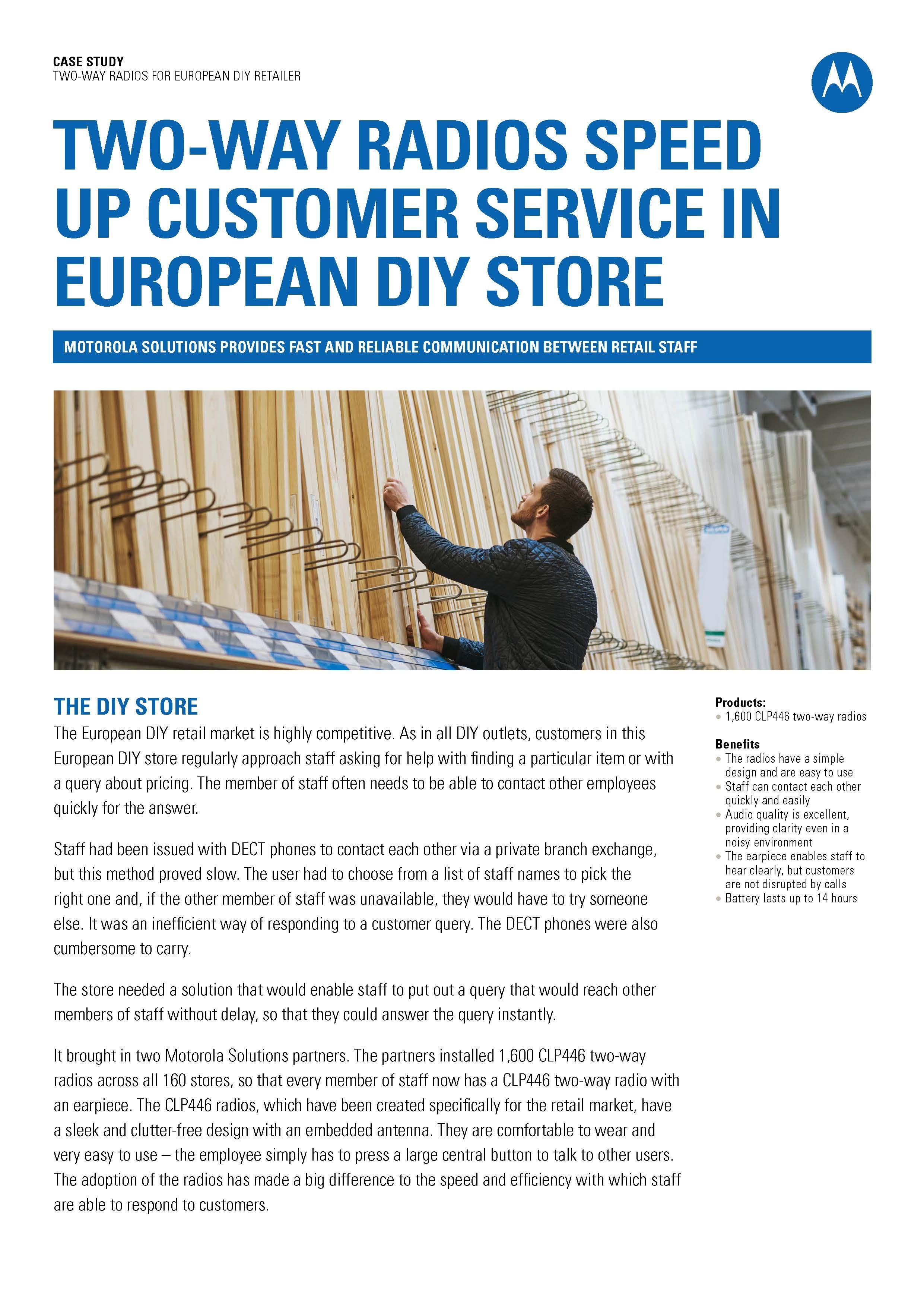 CLP446 DIY Retailer Case Study