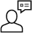 Person with word bubble icon