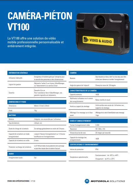 VT100 Specifications