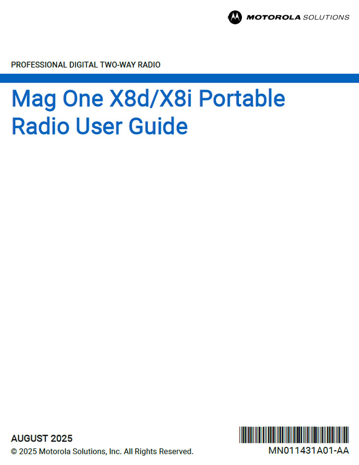 Mag One X8d Portable Radio User Guide