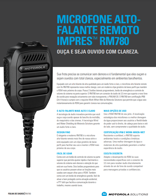 Folha de dados do RM780