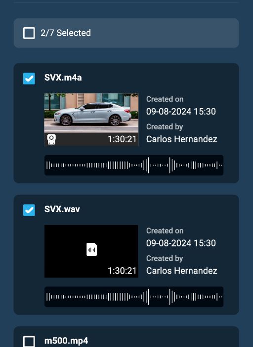 Report timeline screen