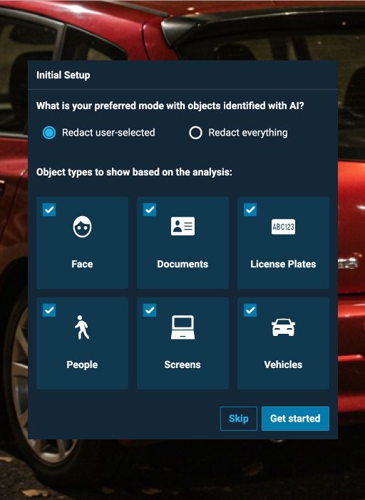 Redaction options