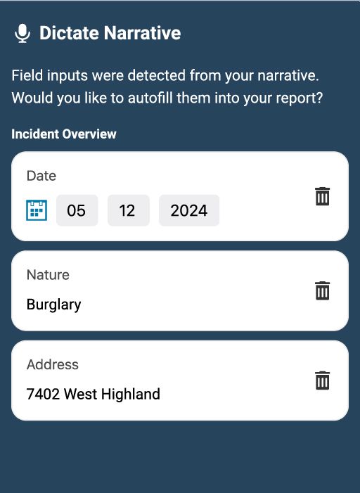 Report autofill choices