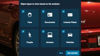 Redaction options screen