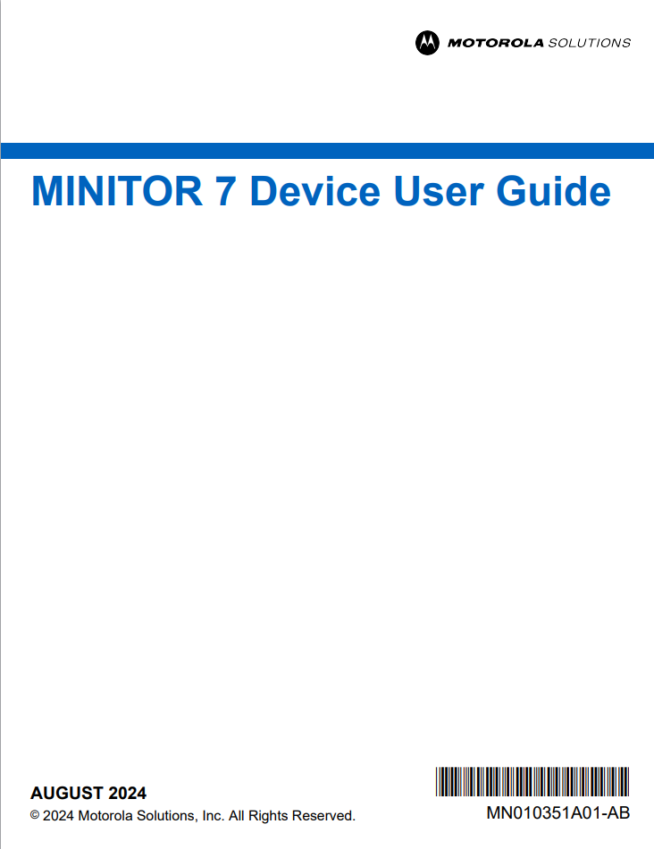 MINITOR 7 device user guide