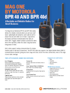 Mag One by Motorola BPR 40 and BPR 40d Datasheet