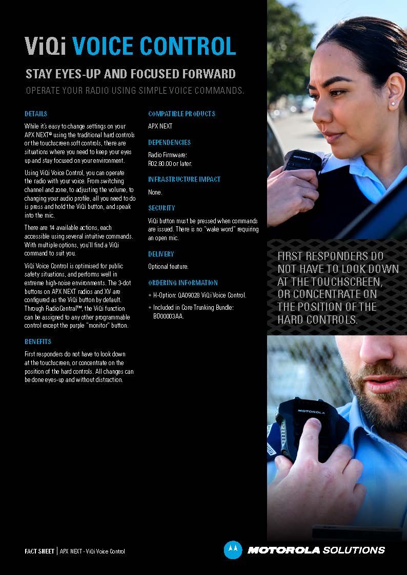 ViQi Voice Control Fact Sheet