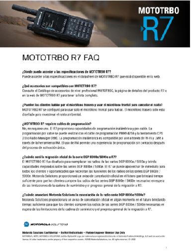MOTOTRBO R7 FAQ
