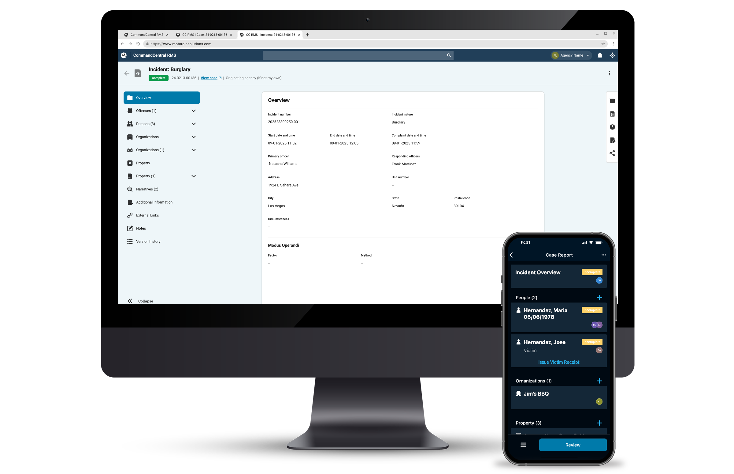 CC Responder on desktop