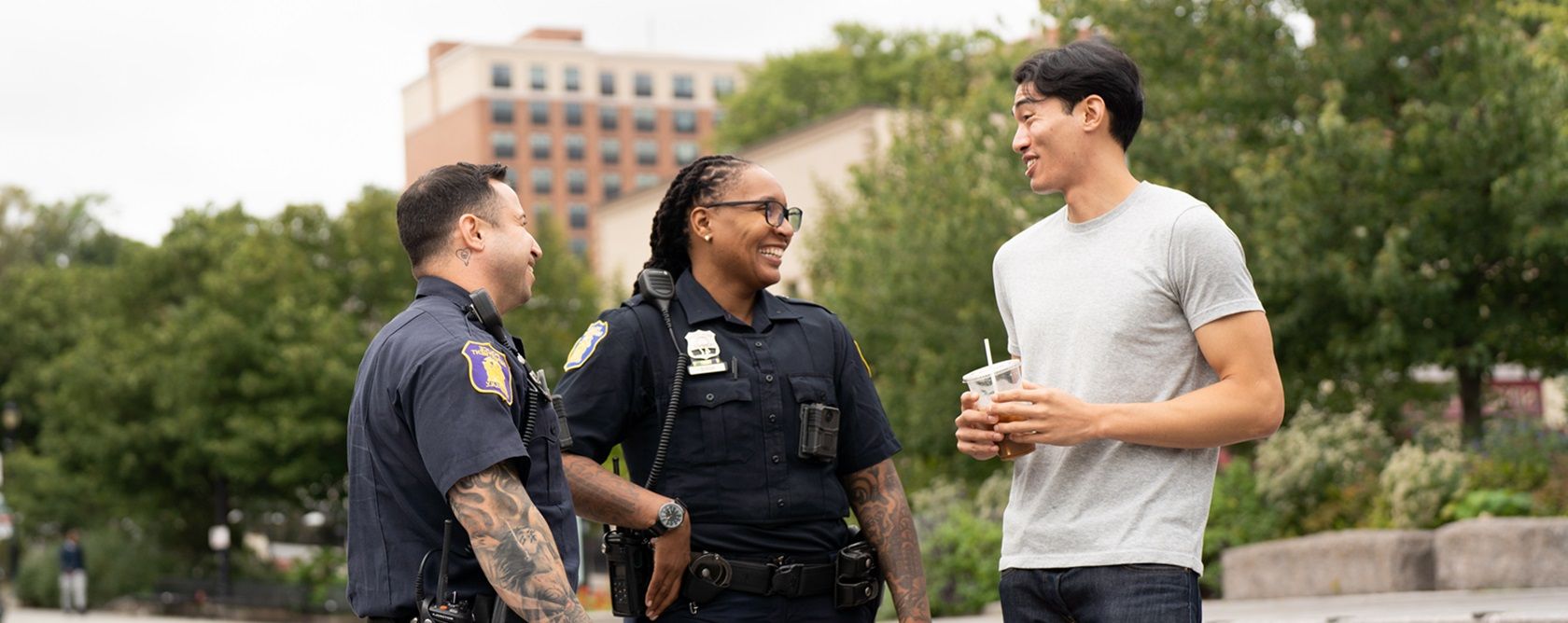 Officers engaging with the community