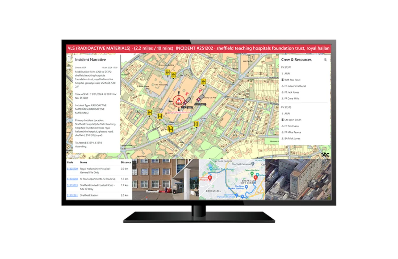 Tablet showing Mobile incident narrative map