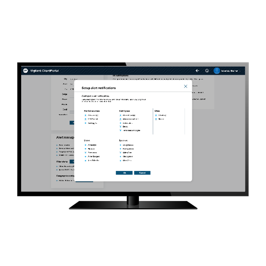 Vigilant ClientPortal Alert Settings