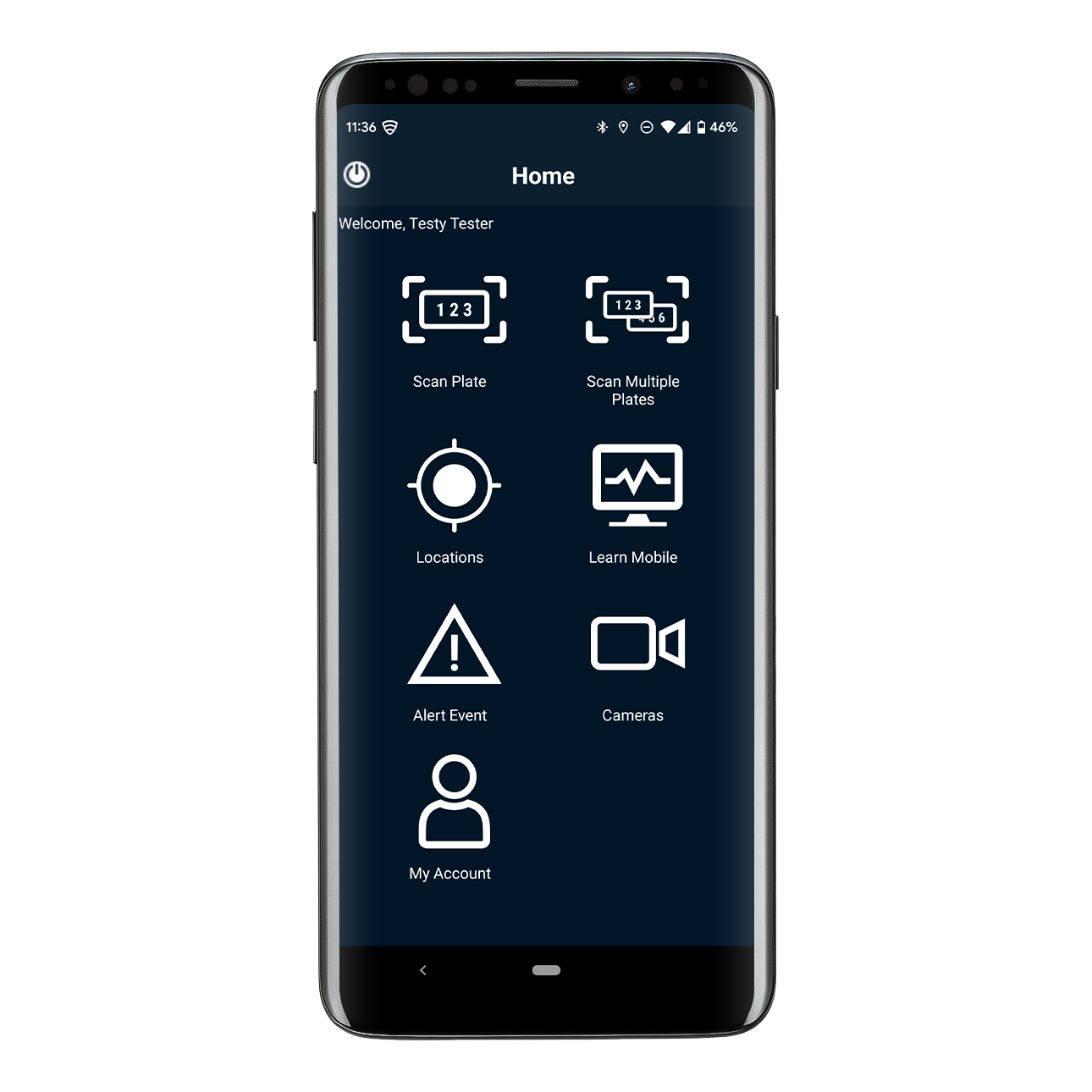 Vigilant mobile companion home screen