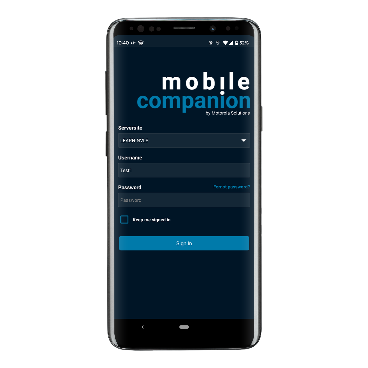 Vigilant mobile companion sign in