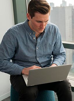 Man working at laptop