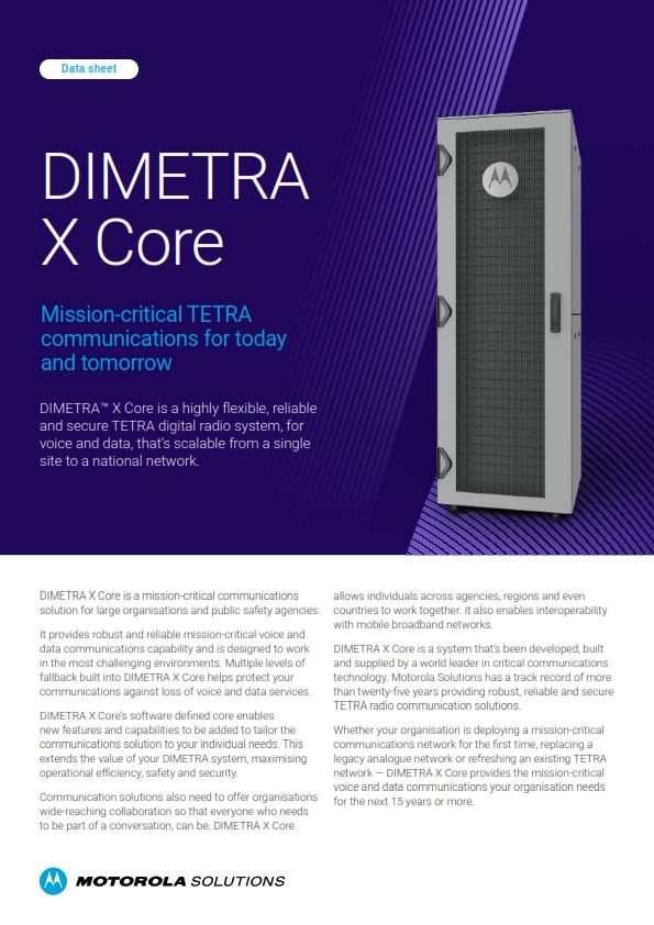 DIMETRA X Core Specifications