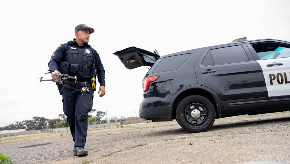 officer with drone
