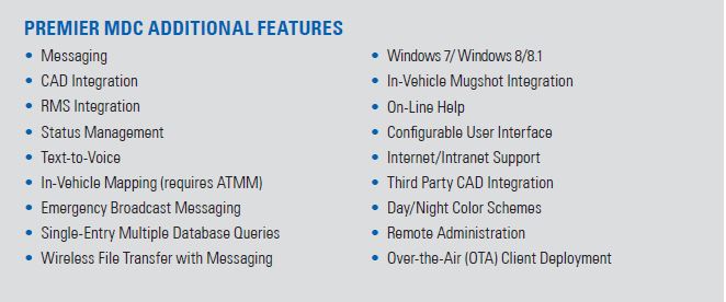 Premier MDC Additional Features