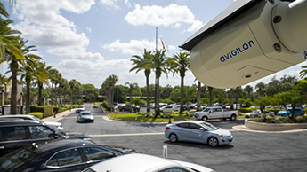 Security camera in parking lot