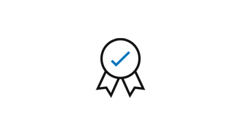 Badge with blue checkmark
