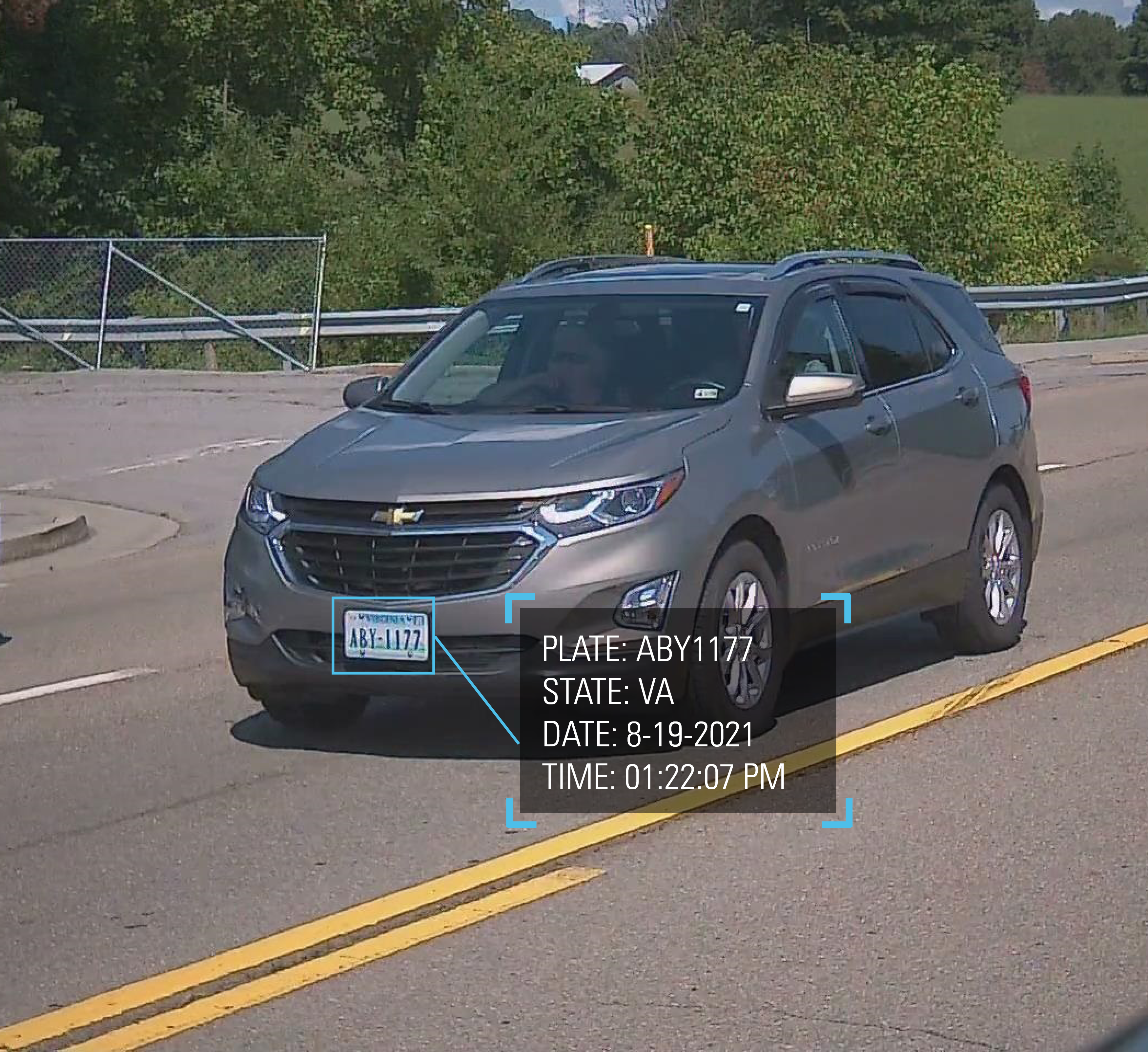 anpr on passing car