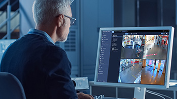 Man looking at computer