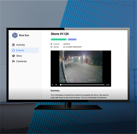 Image of computer screen with Blue Eye technology on display