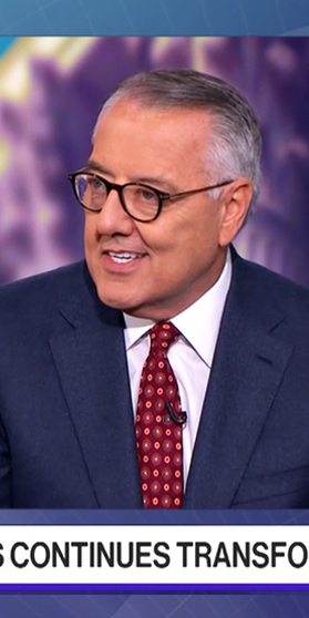 Image of MSI CEO, Greg Brown, being interviewed on Bloomberg TV