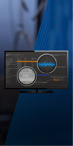 Image of computer screen translating voice data