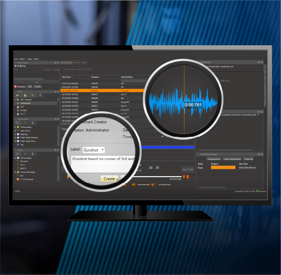 Image of computer screen translating voice data