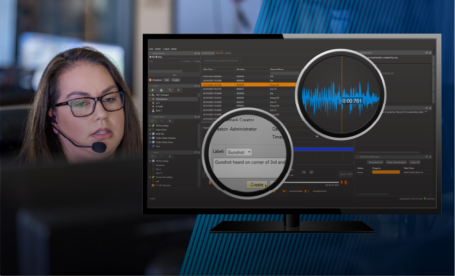 Image of computer screen translating voice data