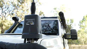 Barrett 4049 antenna mounted on vehicle
